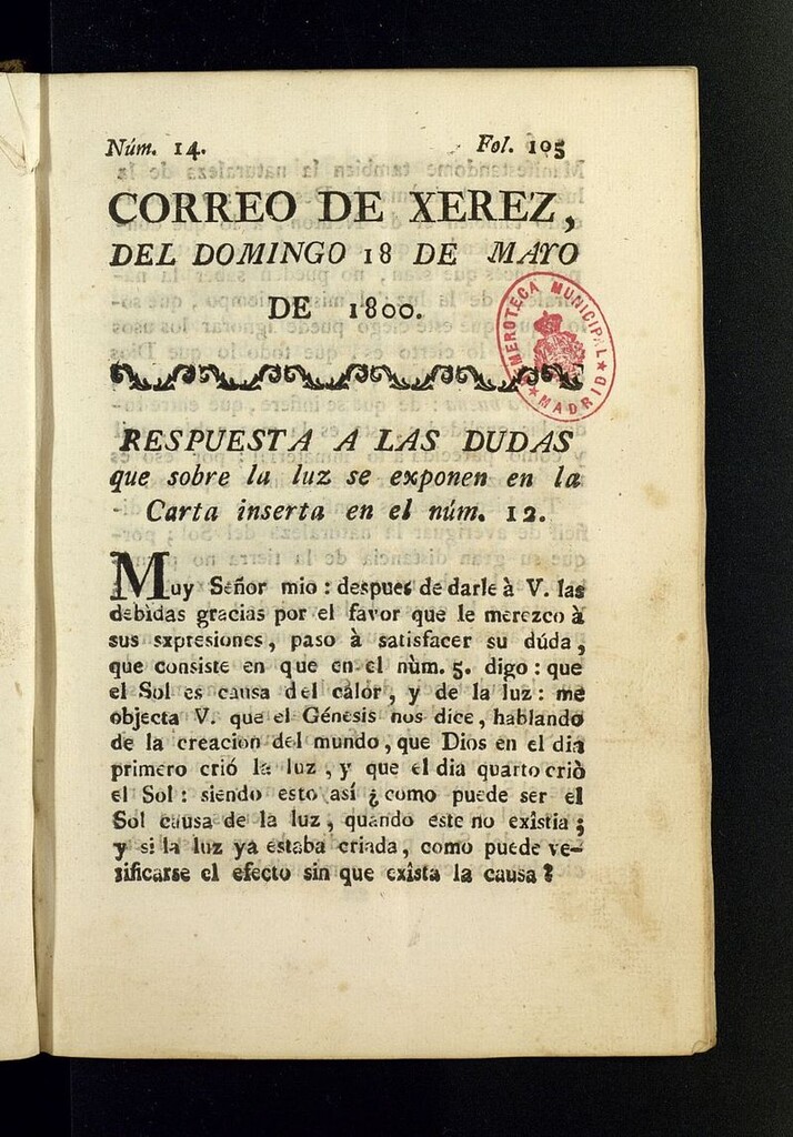 Miniatura de El Correo de Xerez del 18 de mayo de 1800, nº 14