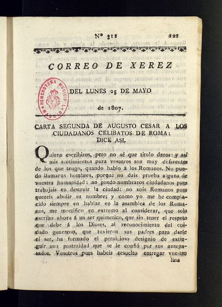 Miniatura de El Correo de Xerez del 25 de mayo de 1807, nº 311