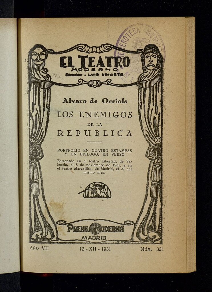 Miniatura de El Teatro Moderno (Madrid. 1926) del 12 de diciembre de 1931