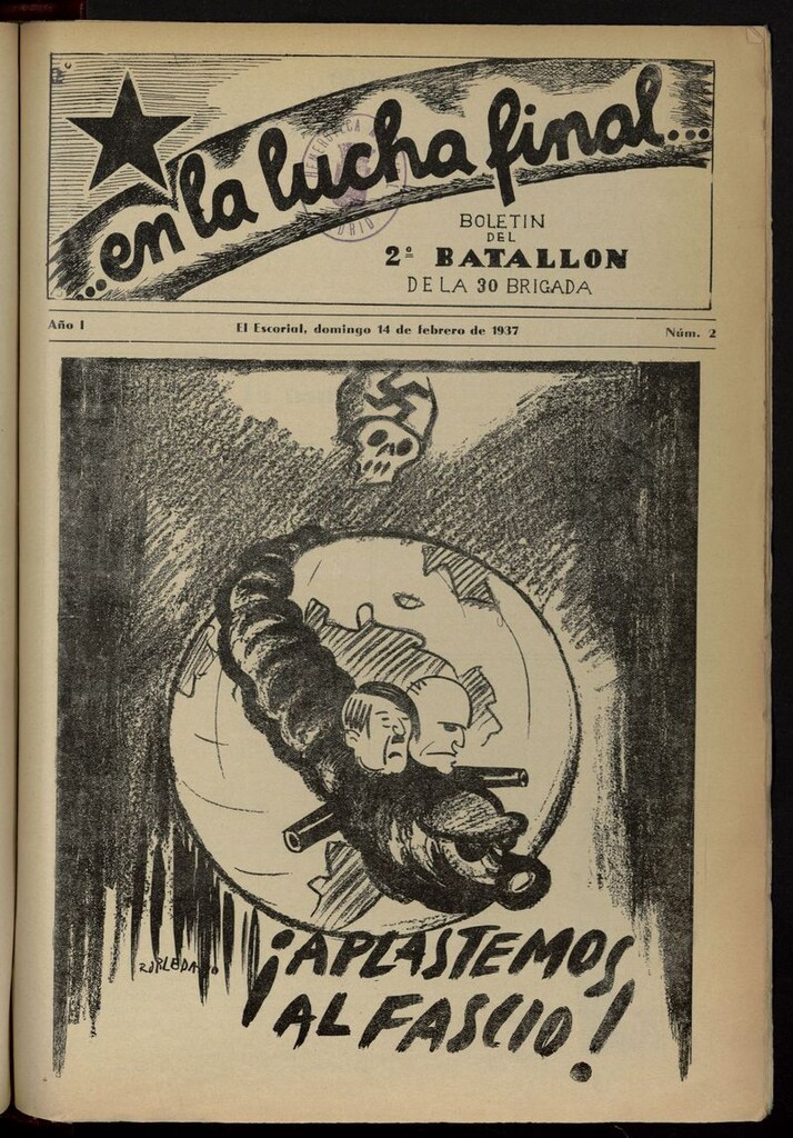 Miniatura de En la Lucha Final. Boletín del 2º Batallón de la 30ª Brigada del 14 de febrero de 1937