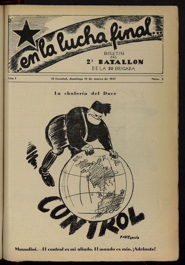 Miniatura de En la Lucha Final. Boletín del 2º Batallón de la 30ª Brigada del 14 de marzo de 1937