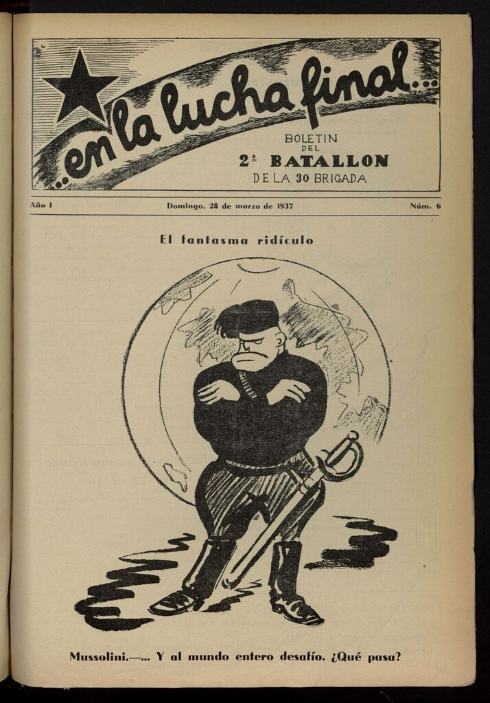 Miniatura de En la Lucha Final. Boletín del 2º Batallón de la 30ª Brigada del 28 de marzo de 1937