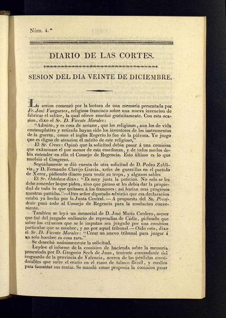 Miniatura de Diario de las discusiones y actas de las Cortes del 20 de diciembre de 1810, nº 4