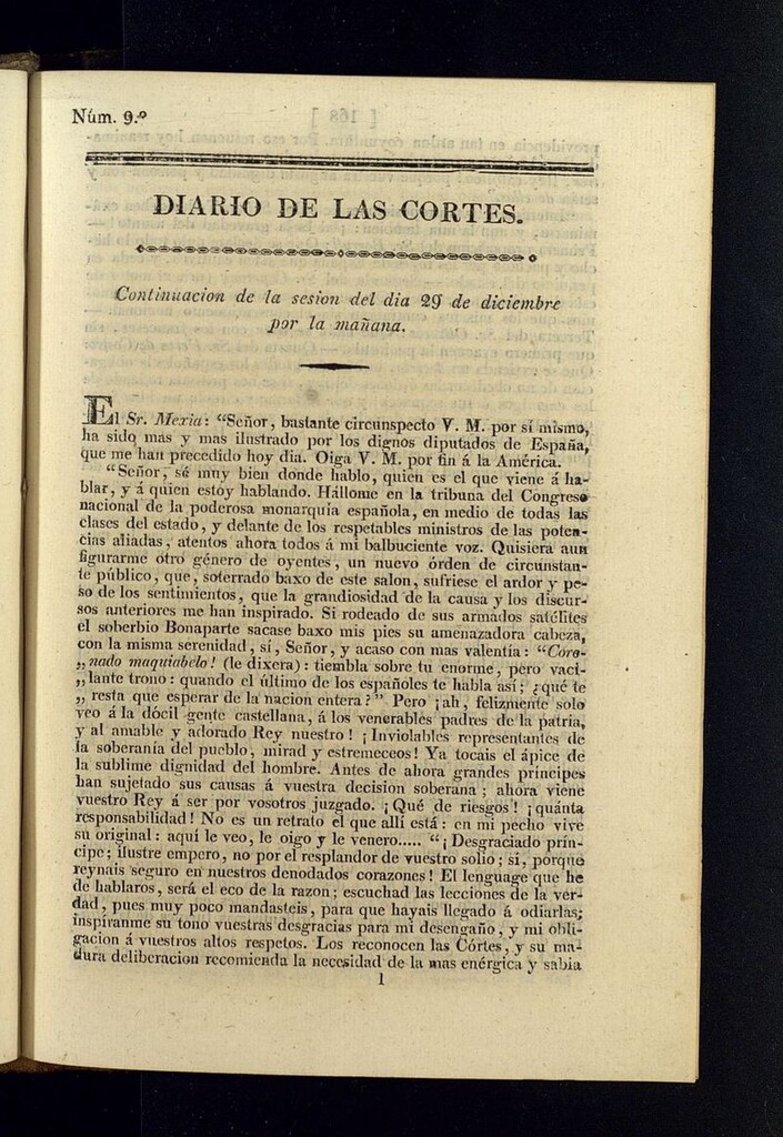 Miniatura de Diario de las discusiones y actas de las Cortes del 29 de diciembre de 1810, nº 9