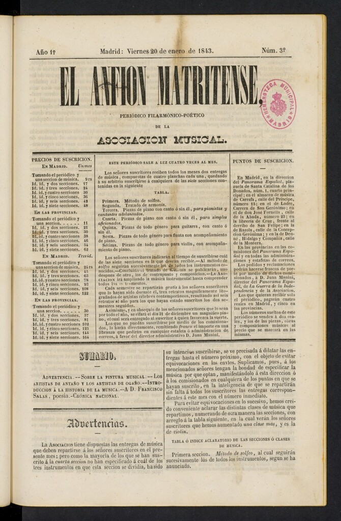 Miniatura de El Anfión Matritense del 20 de enero de 1943