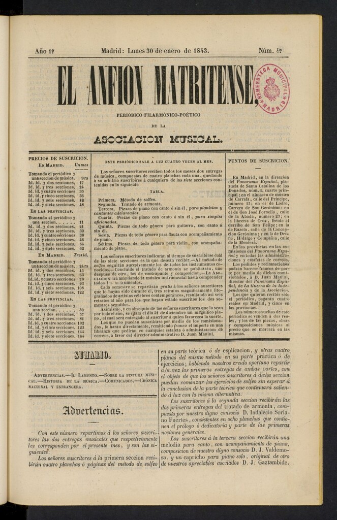 Miniatura de El Anfión Matritense del 30 de enero de 1943