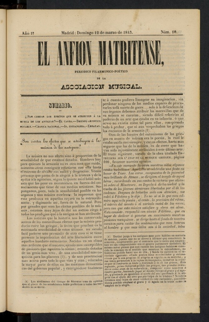 Miniatura de El Anfión Matritense del 12 de marzo de 1843