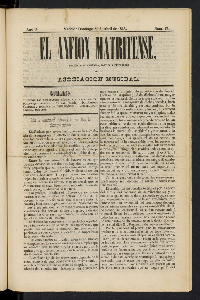 Miniatura de El Anfión Matritense del 30 de abril de 1843