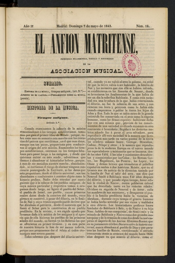 Miniatura de El Anfión Matritense del 7 de mayo de 1843