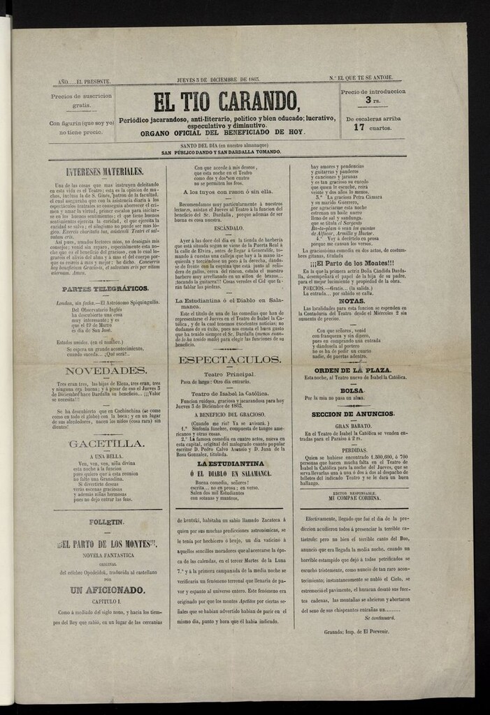 Miniatura de El Tío Carando del 3 de diciembre de 1863
