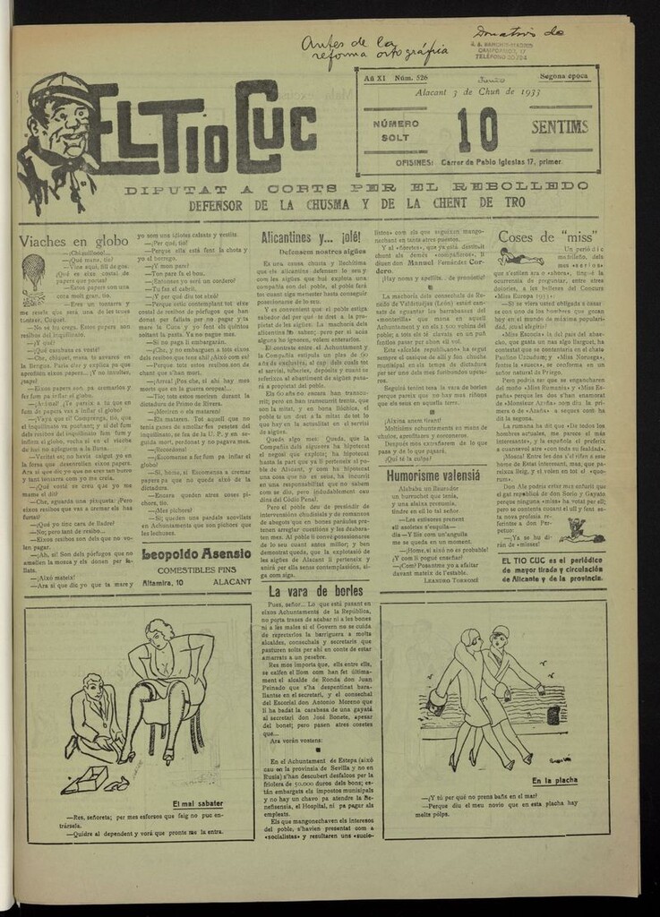 Miniatura de El Tío Cuc del 3 de junio de 1933