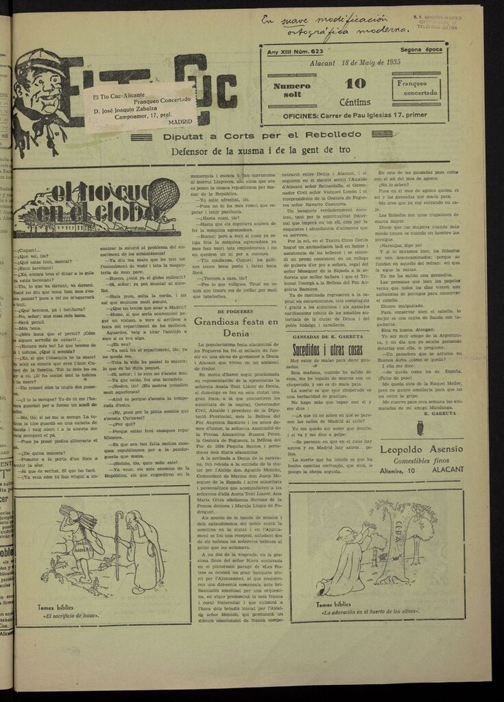 Miniatura de El Tío Cuc del 18 de mayo de 1935