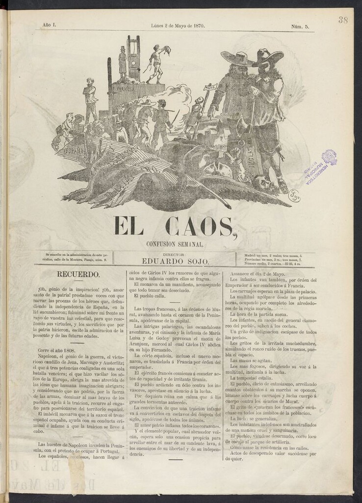 Miniatura de El Caos: confusión semanal del 2 de mayo de 1870