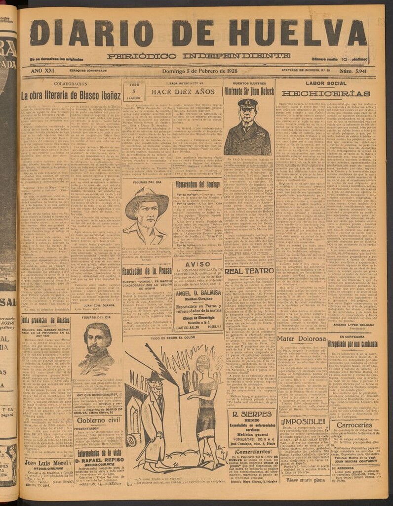 Miniatura de Diario de Huelva : periódico independiente del 5 de febrero de 1928