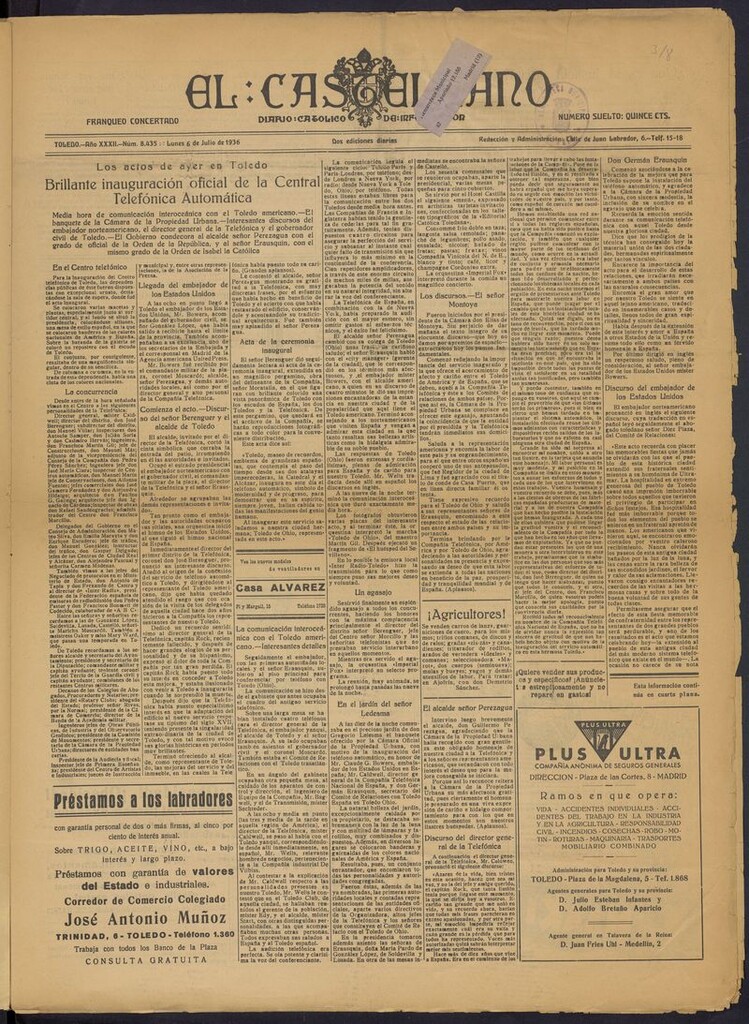Miniatura de El Castellano (Toledo. 1904) del 6 de julio de 1936