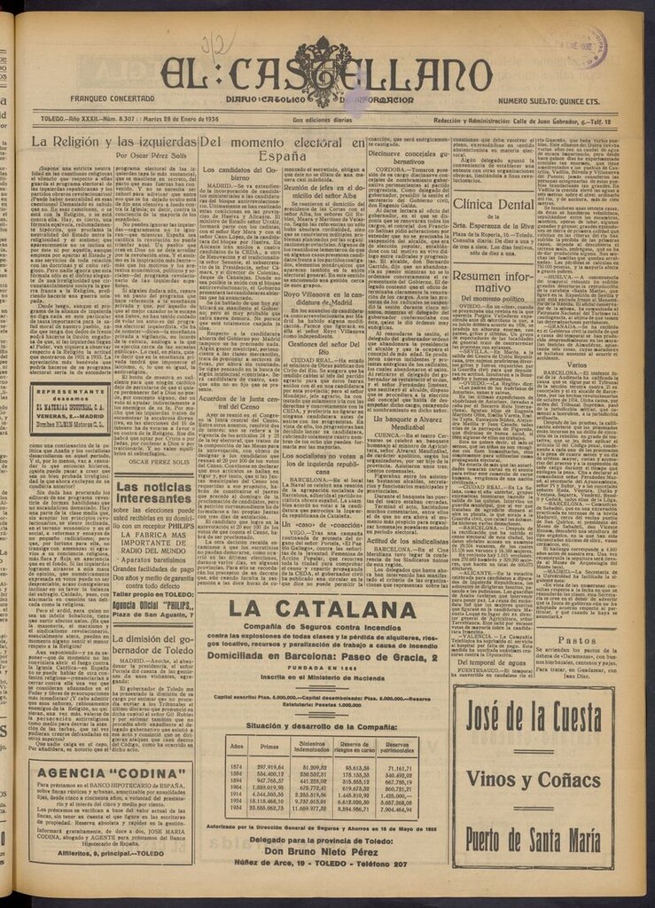 Miniatura de El Castellano (Toledo. 1904) del 28 de enero de 1936