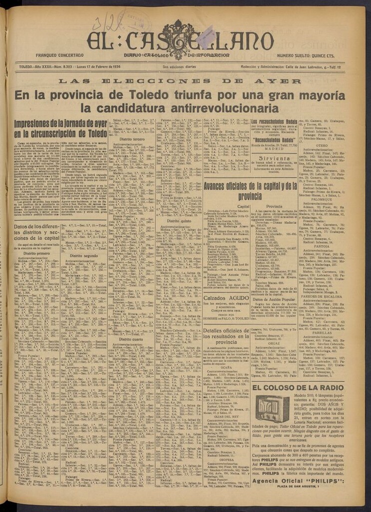 Miniatura de El Castellano (Toledo. 1904) del 17 de febrero de 1936