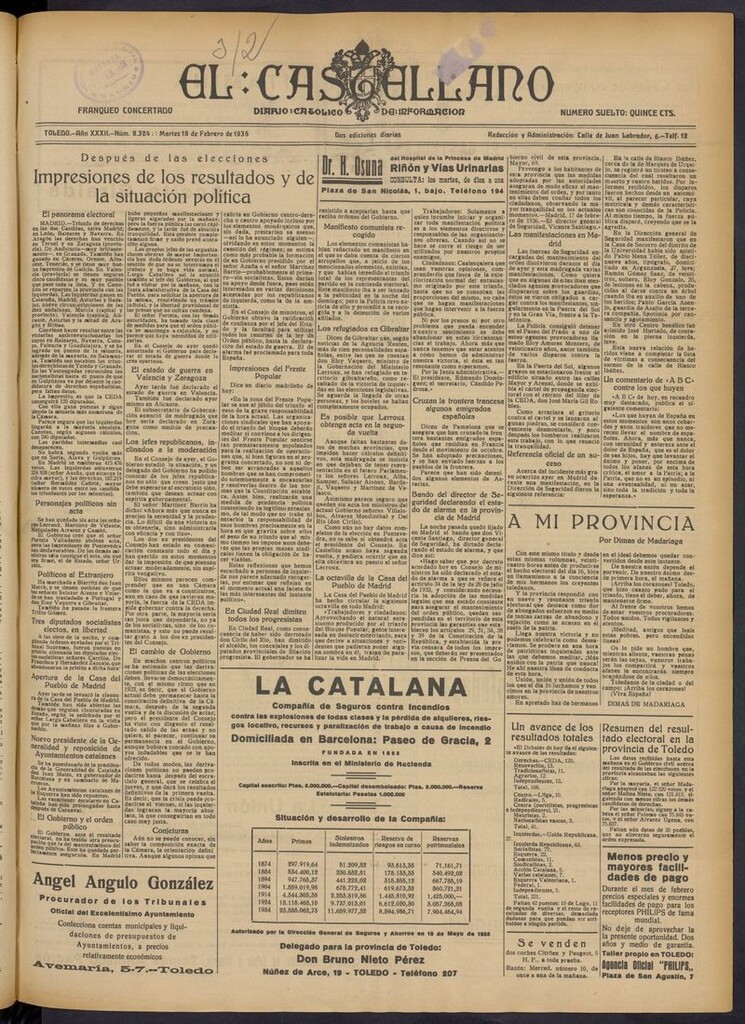 Miniatura de El Castellano (Toledo. 1904) del 18 de febrero de 1936