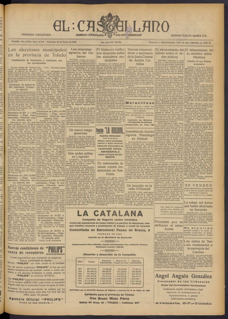 Miniatura de El Castellano (Toledo. 1904) del 25 de marzo de 1936
