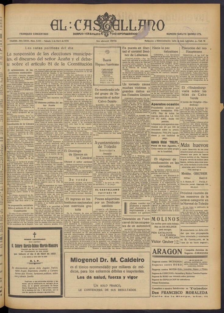 Miniatura de El Castellano (Toledo. 1904) del 4 de abril de 1936