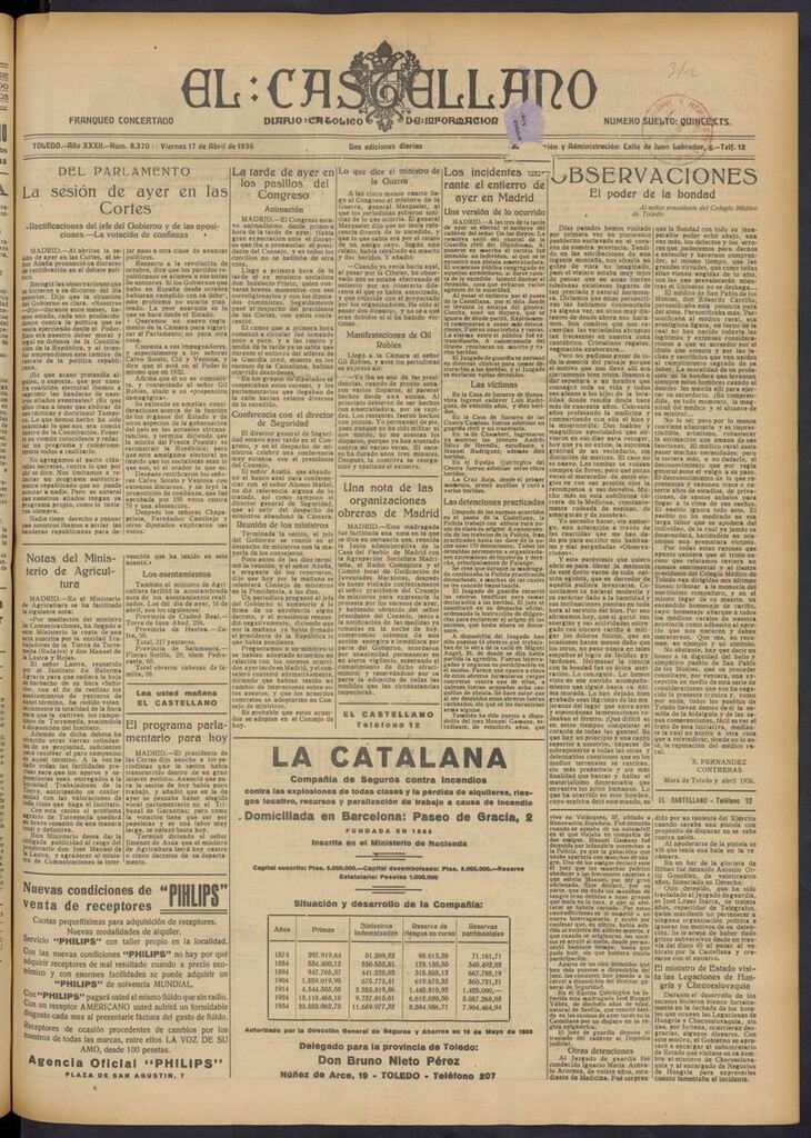 Miniatura de El Castellano (Toledo. 1904) del 17 de abril de 1936