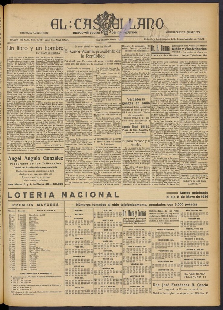 Miniatura de El Castellano (Toledo. 1904) del 11 de mayo de 1936