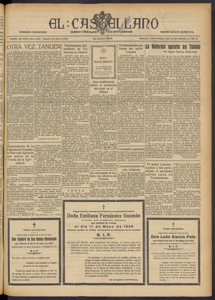 Miniatura de El Castellano (Toledo. 1904) del 16 de mayo de 1936