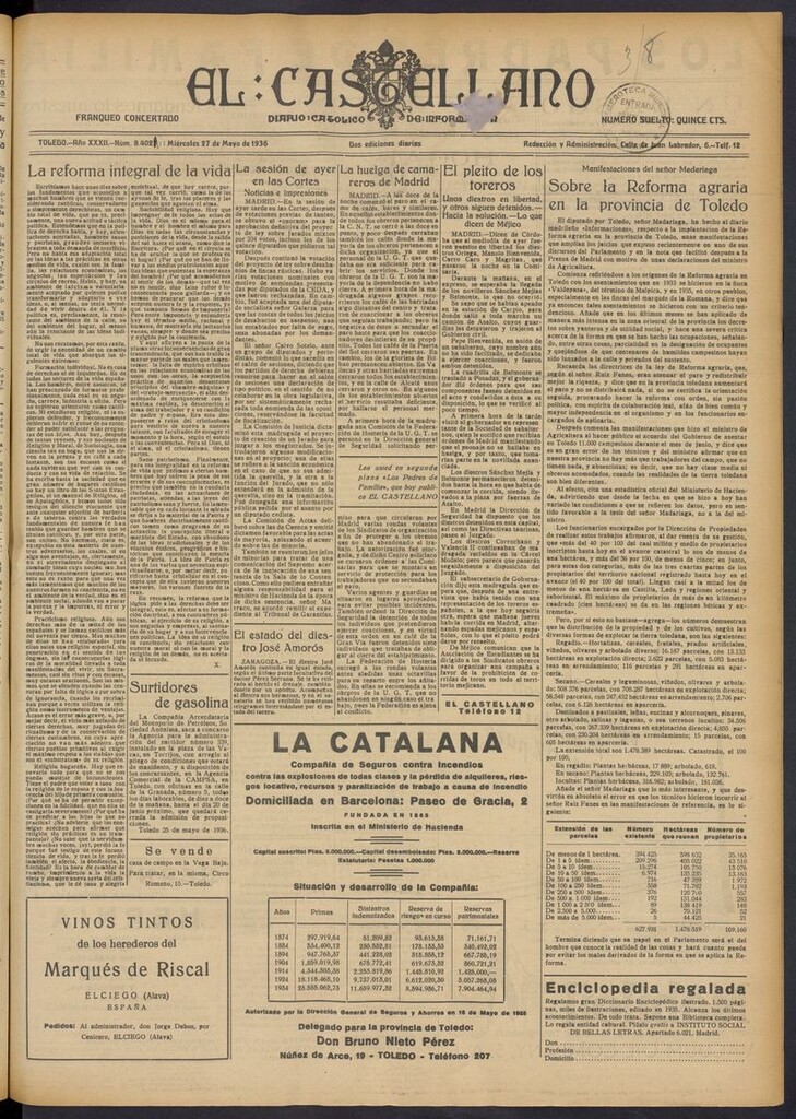 Miniatura de El Castellano (Toledo. 1904) del 27 de mayo de 1936