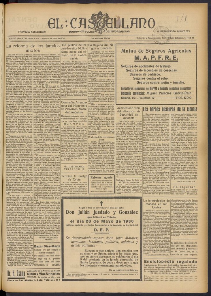 Miniatura de El Castellano (Toledo. 1904) del 4 de junio de 1936