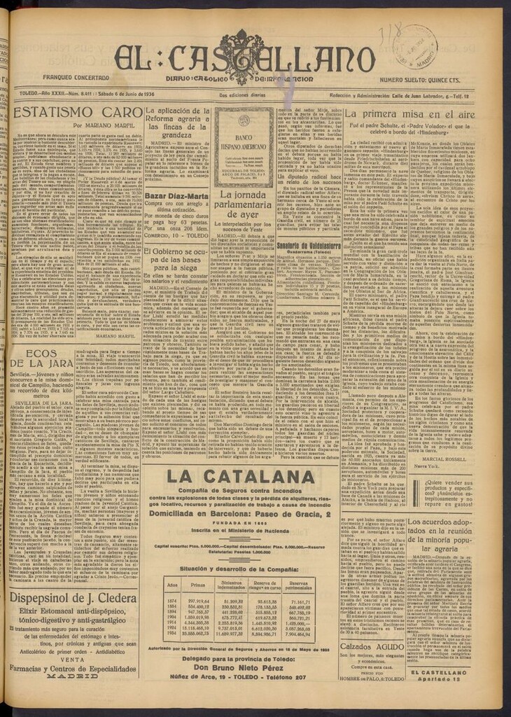 Miniatura de El Castellano (Toledo. 1904) del 6 de junio de 1936