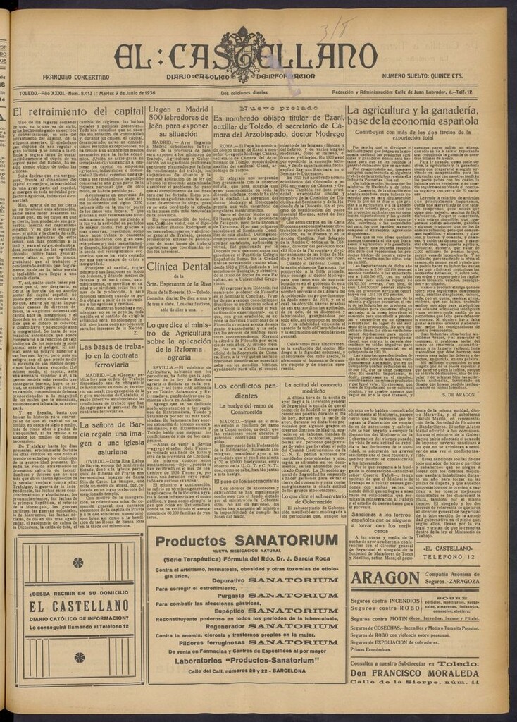 Miniatura de El Castellano (Toledo. 1904) del 9 de junio de 1936