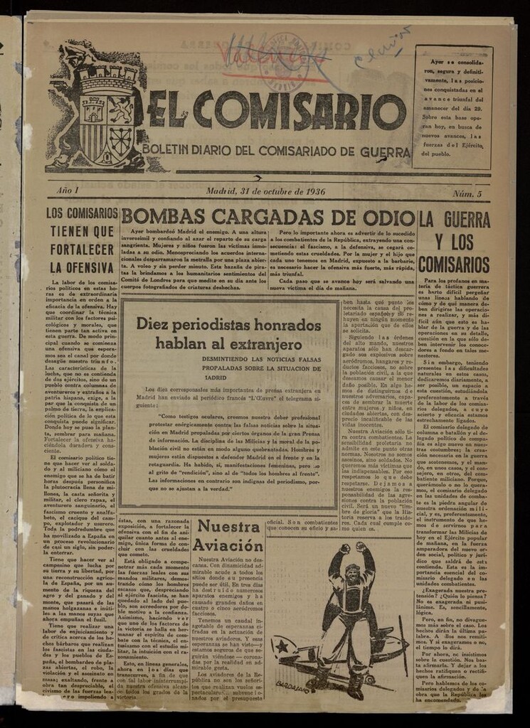 Miniatura de El Comisario (Madrid, 1936) del 31 de octubre de 1936