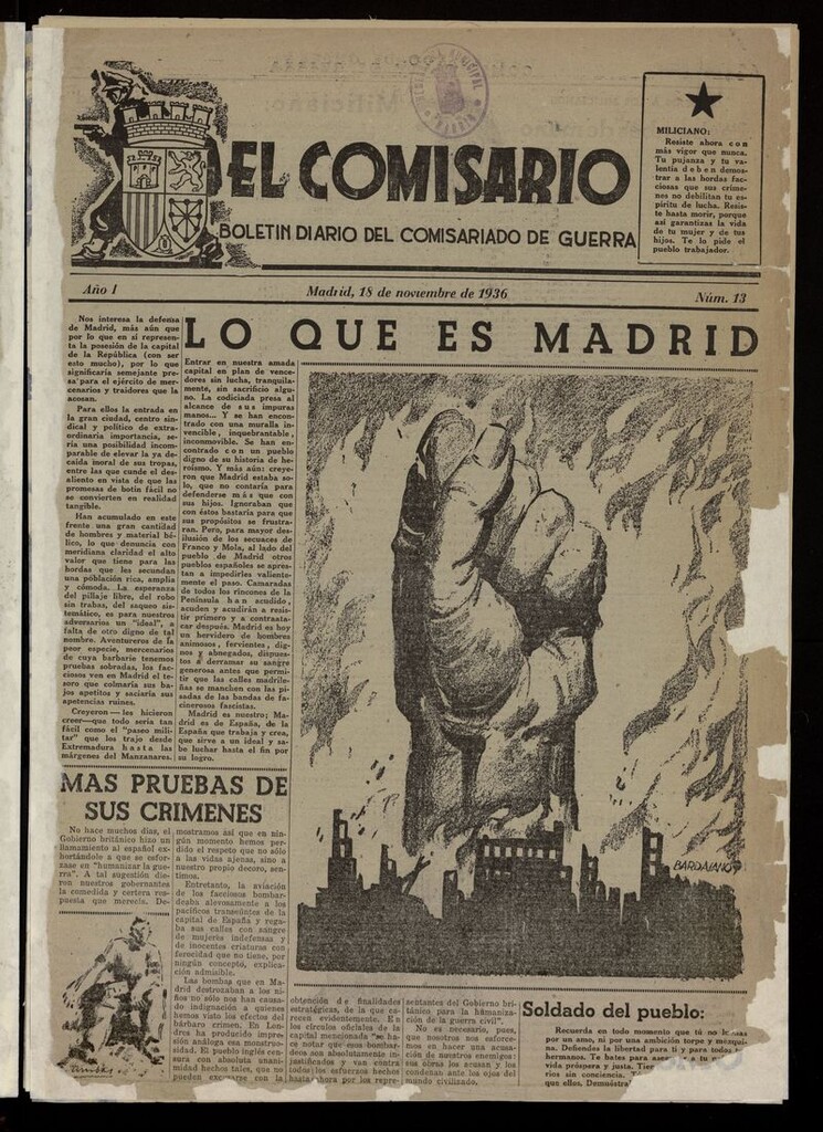 Miniatura de El Comisario (Madrid, 1936) del 18 de noviembre de 1936