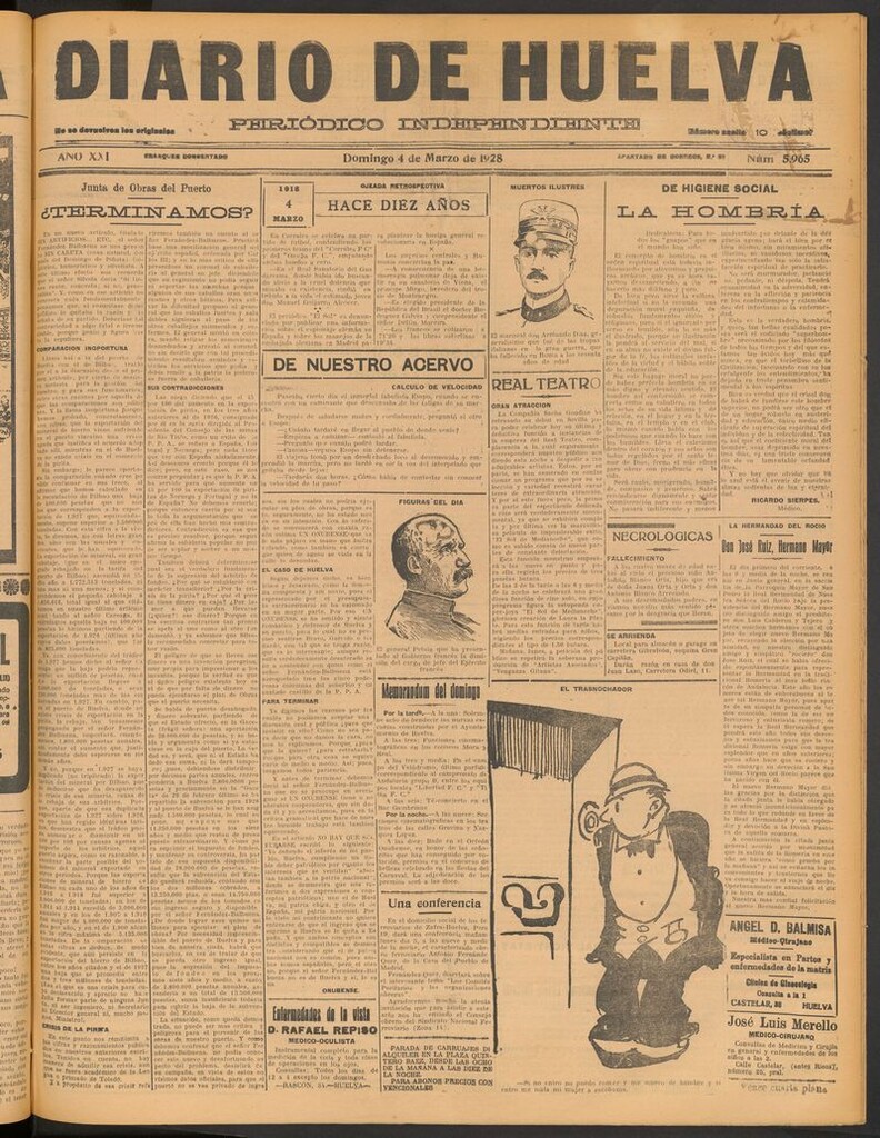 Miniatura de Diario de Huelva : periódico independiente del 4 de marzo de 1928