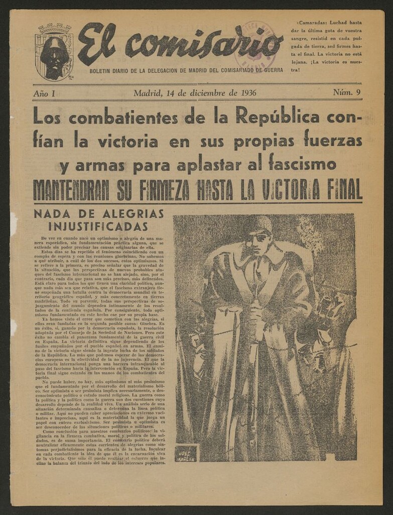 Miniatura de El Comisario: Boletín Diario del Comisariado de Guerra del 14 de diciembre de 1936