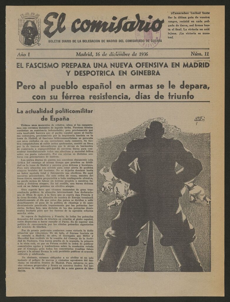 Miniatura de El Comisario: Boletín Diario del Comisariado de Guerra del 16 de diciembre de 1936