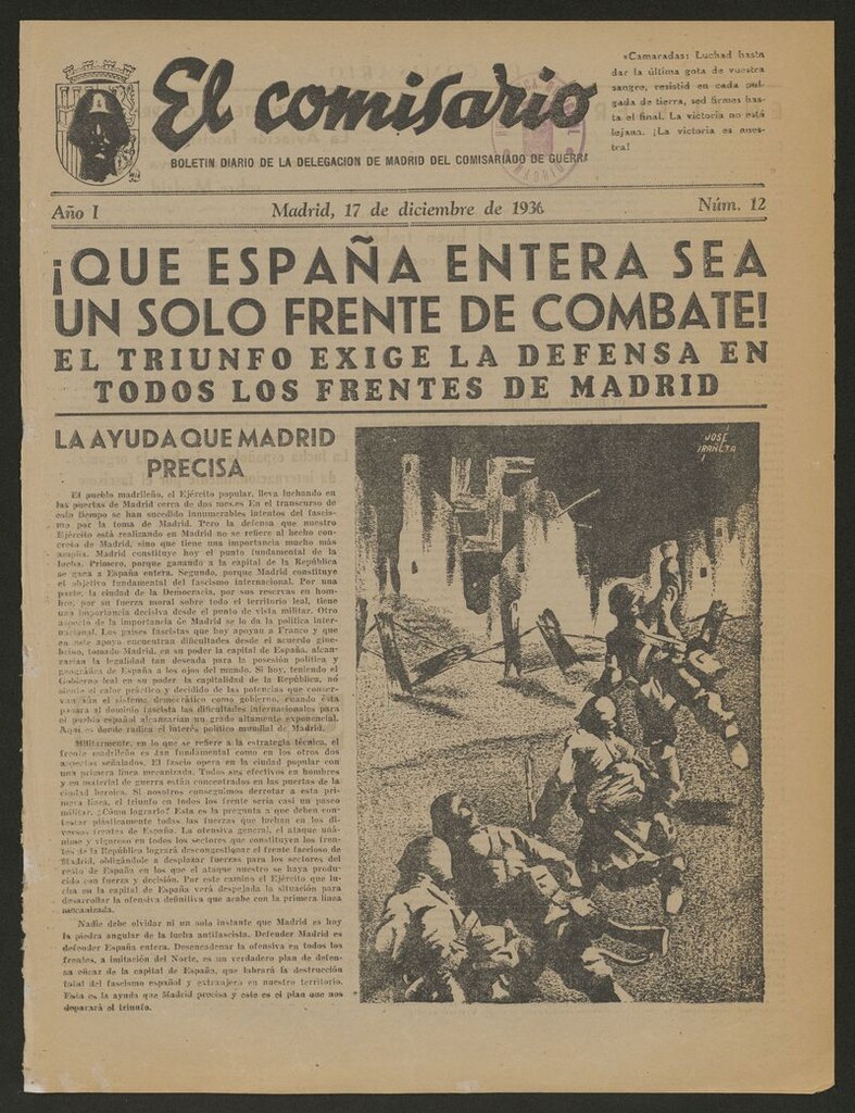 Miniatura de El Comisario: Boletín Diario del Comisariado de Guerra del 17 de diciembre de 1936