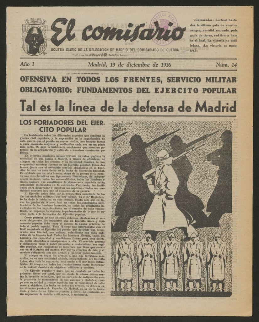Miniatura de El Comisario: Boletín Diario del Comisariado de Guerra del 19 de diciembre de 1936
