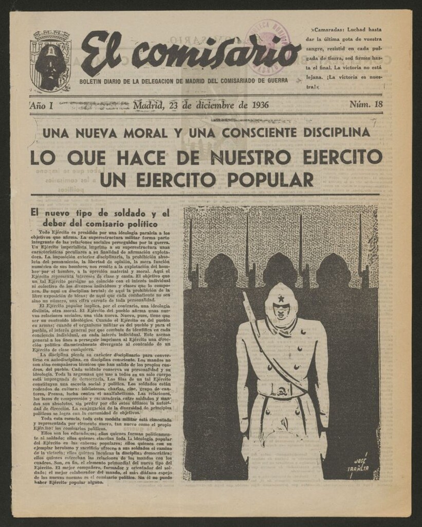 Miniatura de El Comisario: Boletín Diario del Comisariado de Guerra del 23 de diciembre de 1936