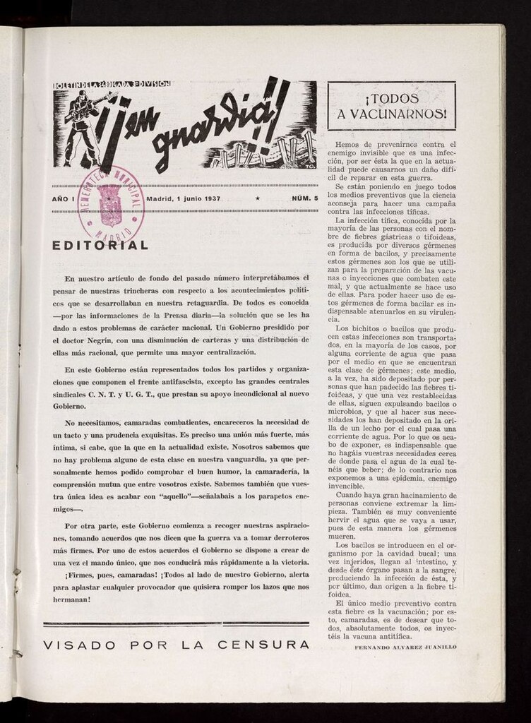 Miniatura de ¡¡En guardia!!: Boletín de la 34 Brigada, 3ª División del 1 de junio de 1937