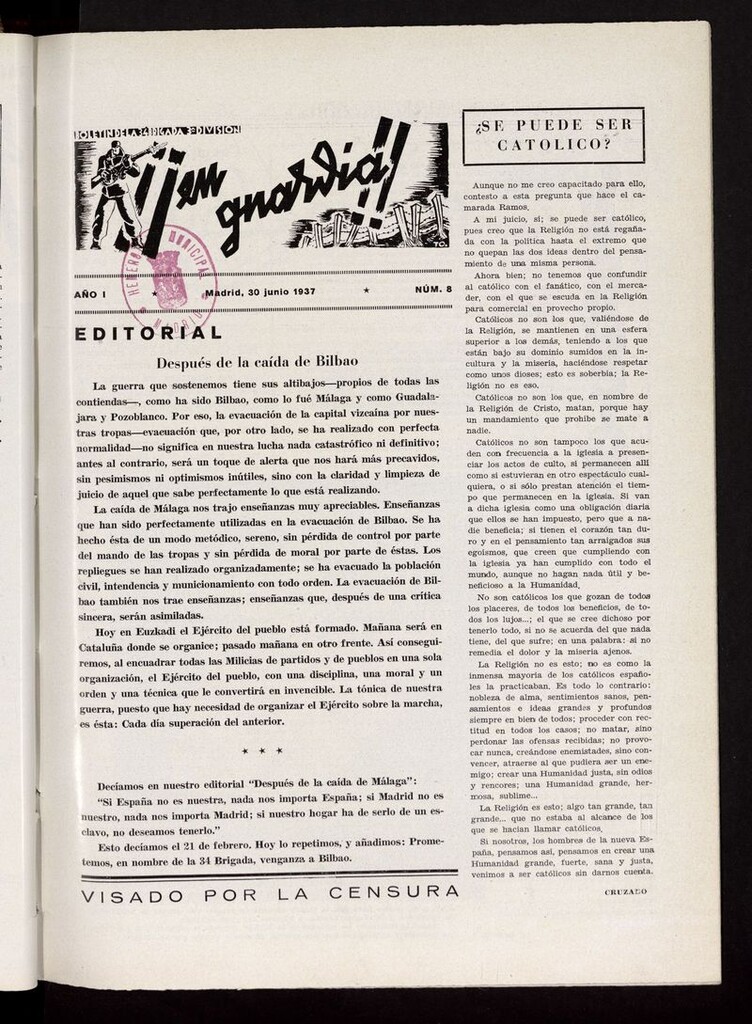 Miniatura de ¡¡En guardia!!: Boletín de la 34 Brigada, 3ª División del 30 de junio de 1937