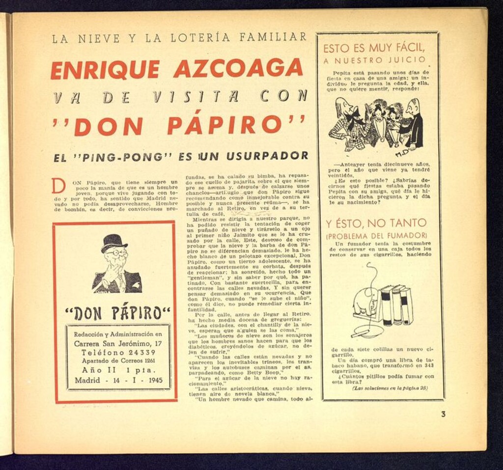 Miniatura de Don Pápiro del 14 de enero de 1945