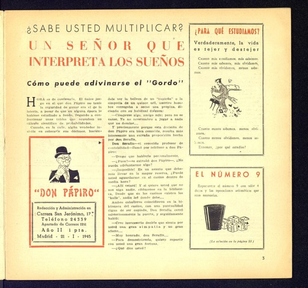 Miniatura de Don Pápiro del 21 de enero de 1945