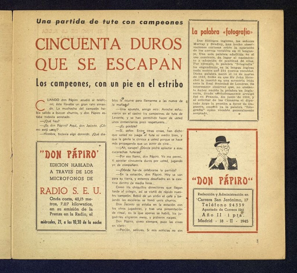 Miniatura de Don Pápiro del 18 de febrero de 1945