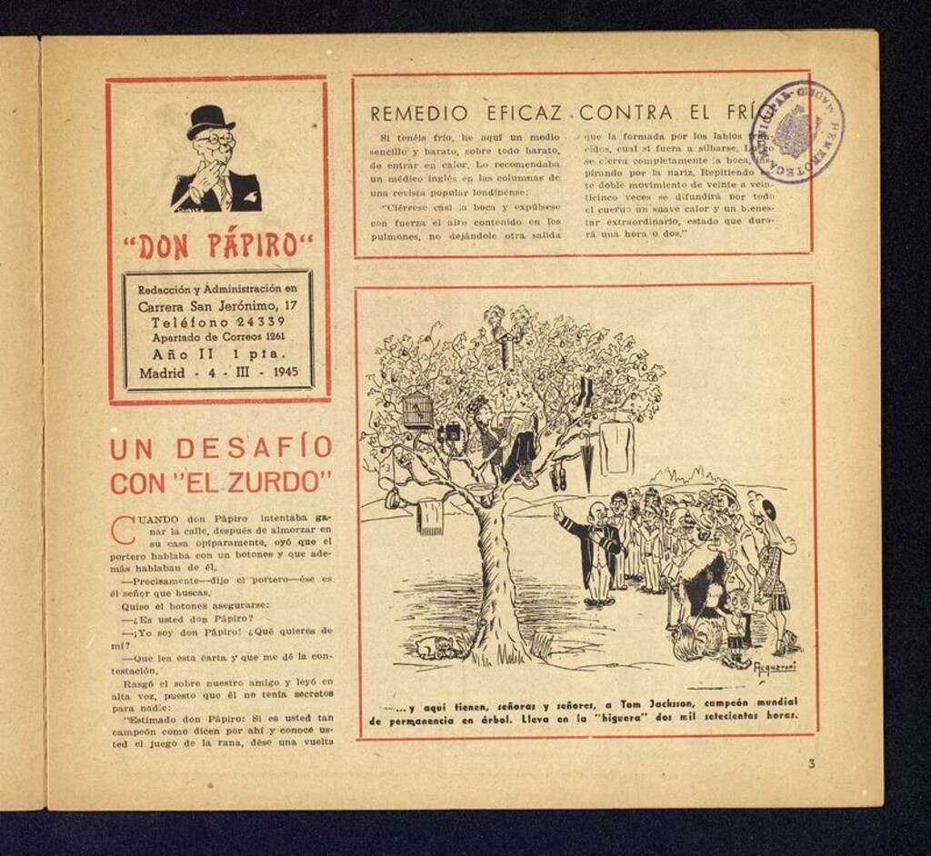 Miniatura de Don Pápiro del 4 de marzo de 1945