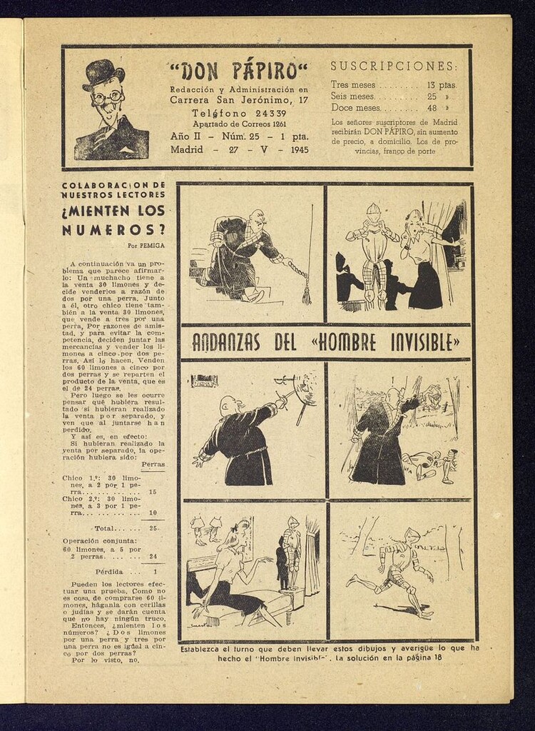 Miniatura de Don Pápiro del 27 de mayo de 1945