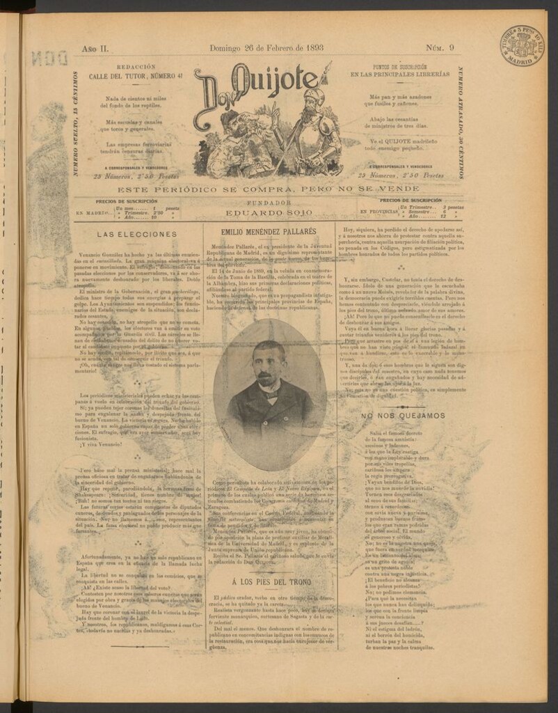 Miniatura de Don Quijote (Madrid) del 26 de febrero de 1893