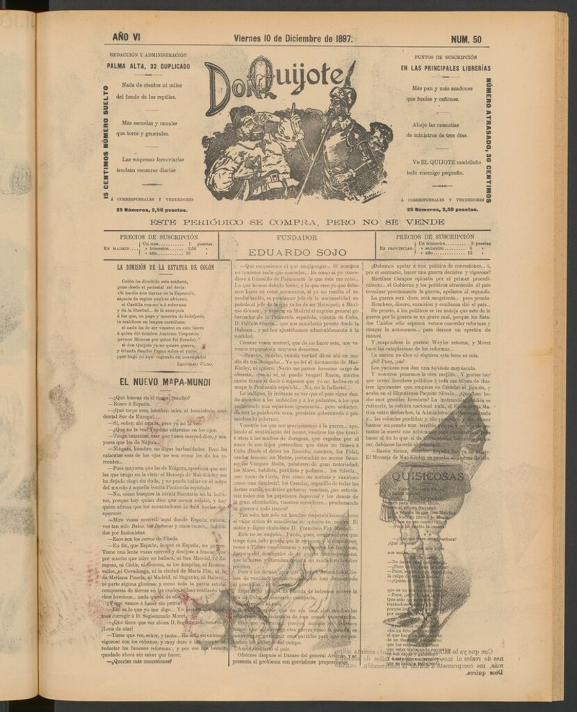 Miniatura de Don Quijote (Madrid) del 10 de diciembre de 1897