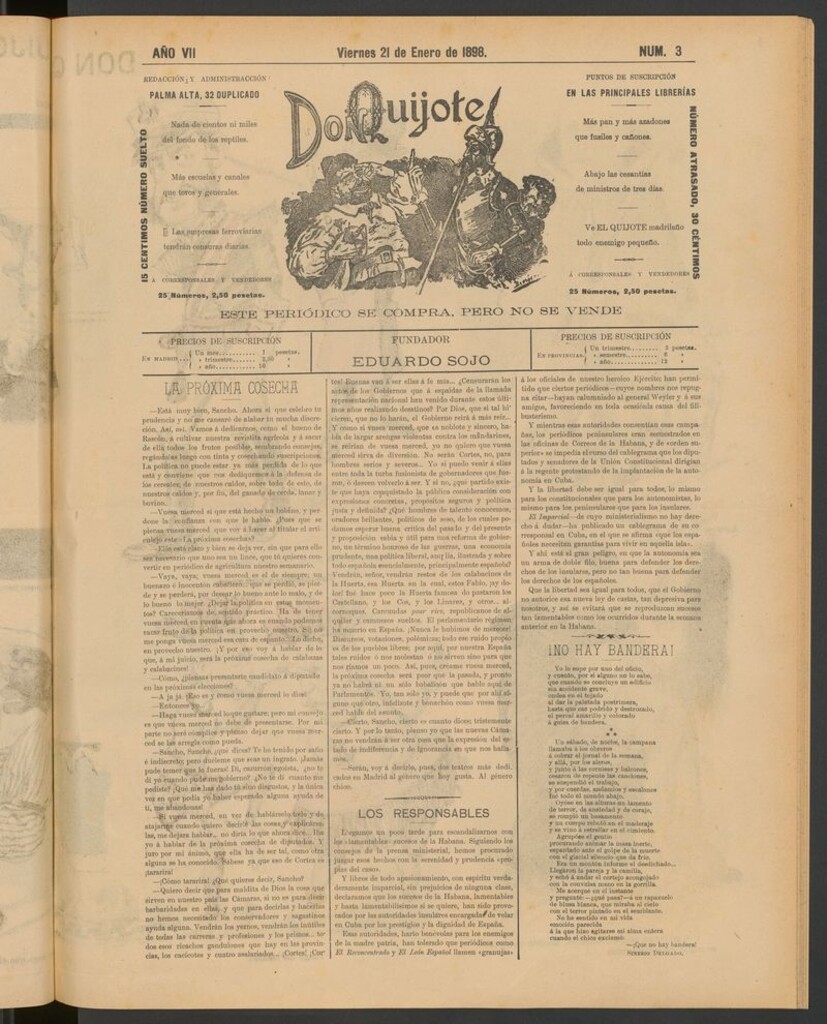 Miniatura de Don Quijote (Madrid) del 21 de enero de 1898