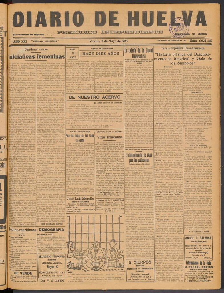 Miniatura de Diario de Huelva : periódico independiente del 11 de mayo de 1928